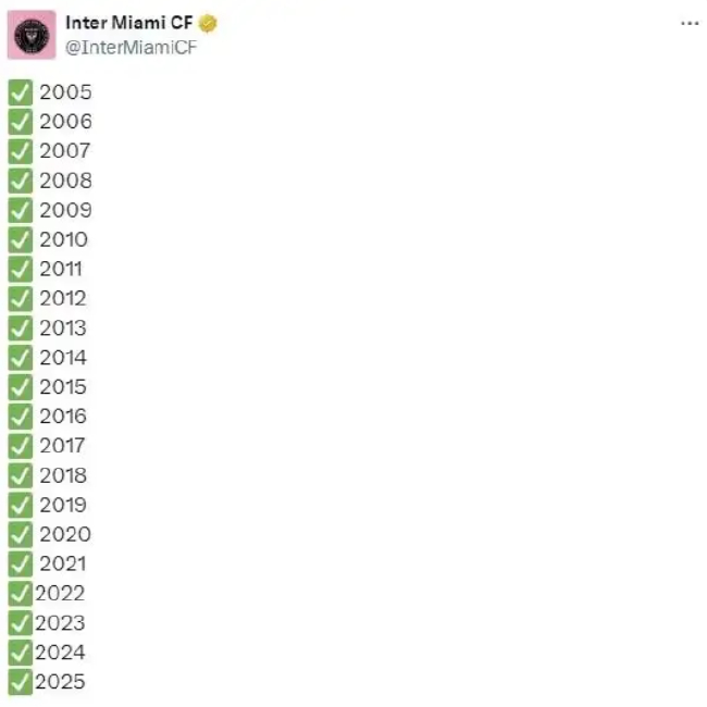 梅西2025年首球,连续21年进球纪录延续