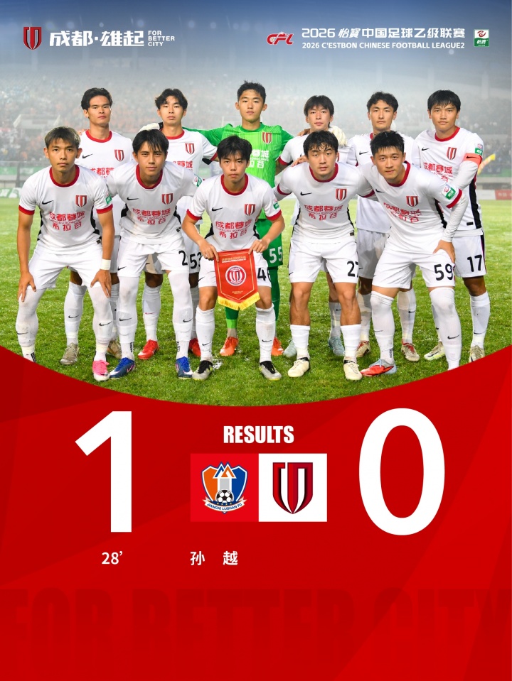 中乙第11轮 蓉城客场0-1江西庐山 覃万谆越位进球无效伍佳一头球中柱