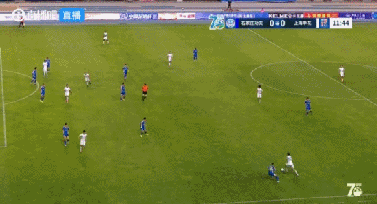阿苏埃头槌回归首球 申花半场1-0领先石家庄